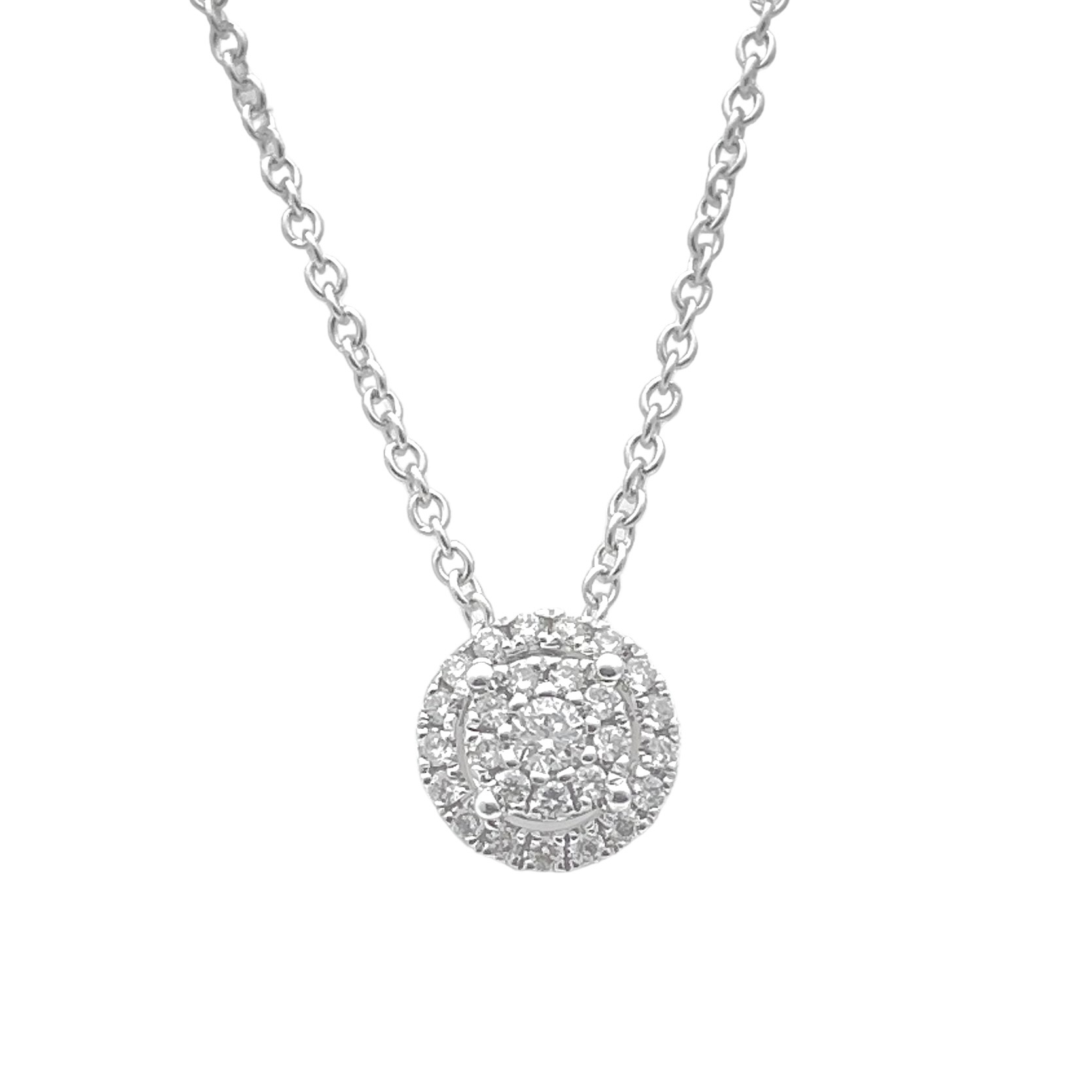 Weißgold Kette mit Brillant Anhänger ca. 0.10ct Brillanten — Imagen 2 de 4