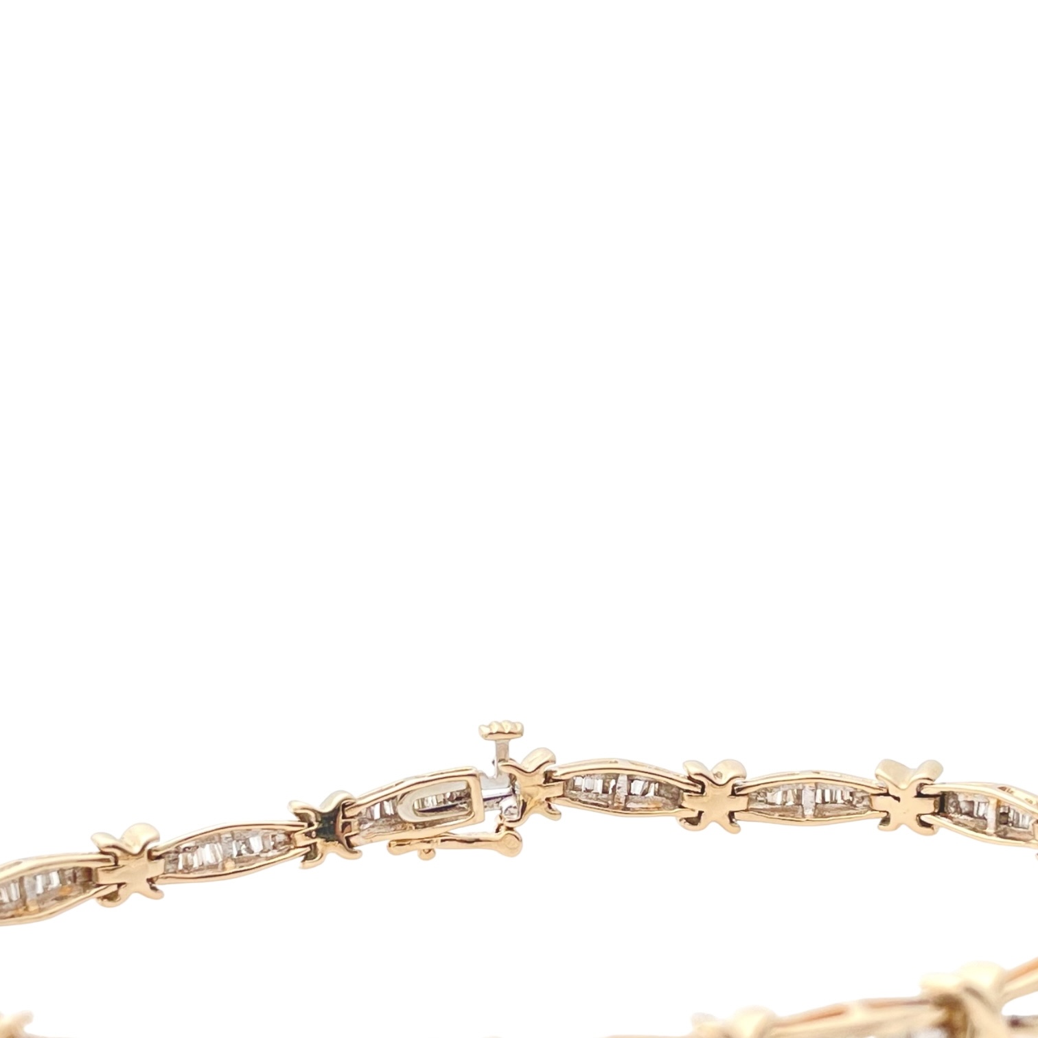 Barbed Wire (Barbelé) Tennis Baguett Armaband ca 3.00ct Diamanten — Imagen 3 de 5