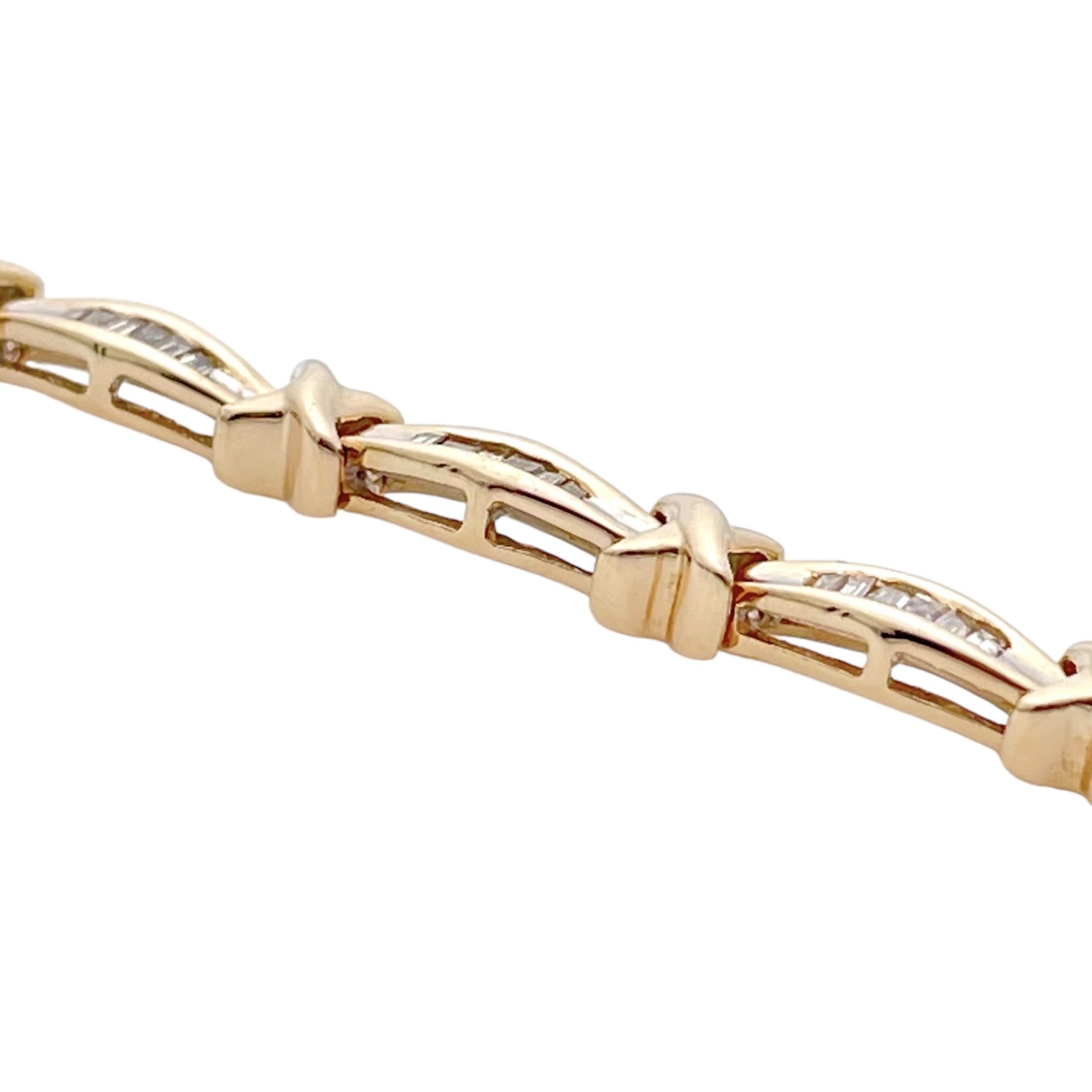 Barbed Wire (Barbelé) Tennis Baguett Armaband ca 3.00ct Diamanten — Imagen 5 de 5