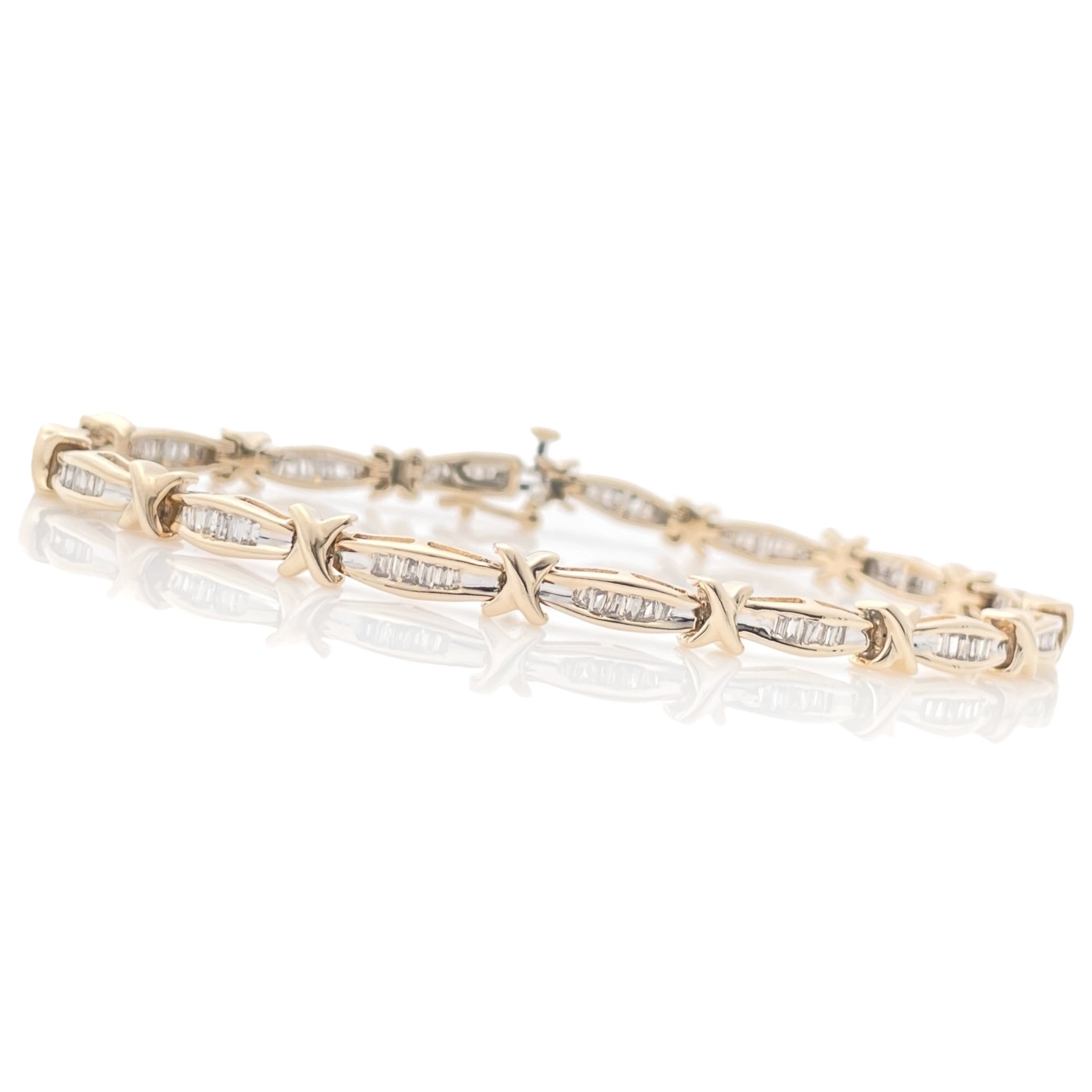 Barbed Wire (Barbelé) Tennis Baguett Armaband ca 3.00ct Diamanten — Imagen 2 de 5