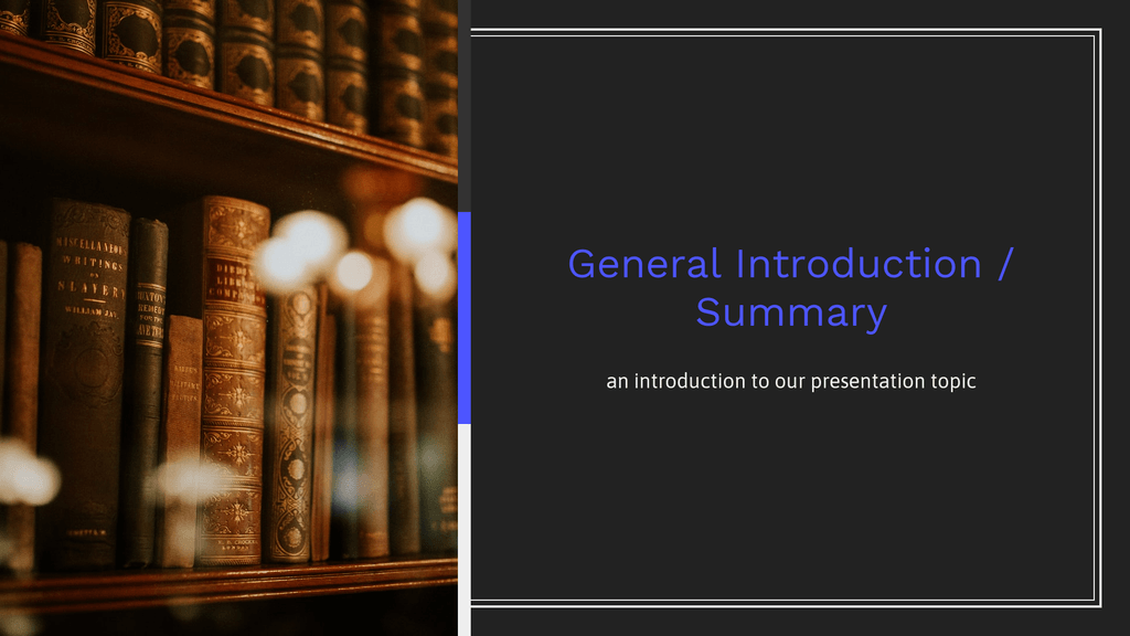Homework Presentation General Introduction And Summary Slide