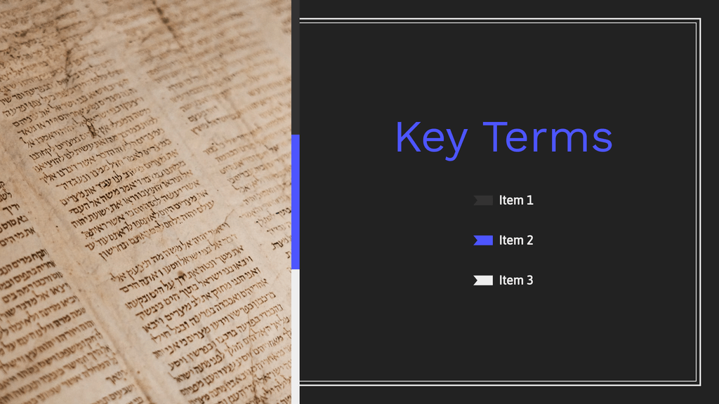Homework Presentation Key Terms Slide