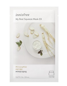 Mặt nạ Hàn Quốc innisfree My Real Squeeze Mask - Ginseng 20ml