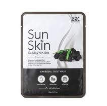 Mặt nạ than hoạt tính ngừa mụn trị thâm BEAUSKIN ISK SUNSKIN CHARCOAL SHEET MASK Hàn quốc cao cấp 23g/ Gói