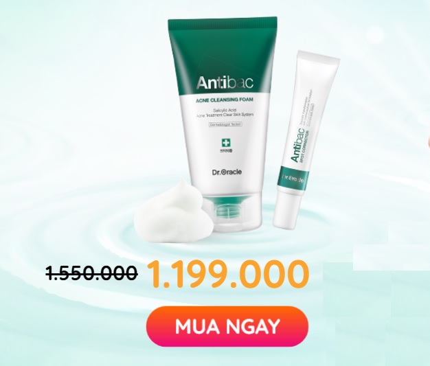 Sữa Rửa Mặt ANTIBAC ACNE CLEANSING FOAM