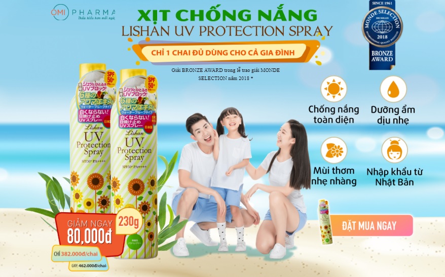 Xịt chống nắng Lishan UV Protection Spray