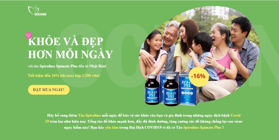 Tảo Spirulina Spimate Plus