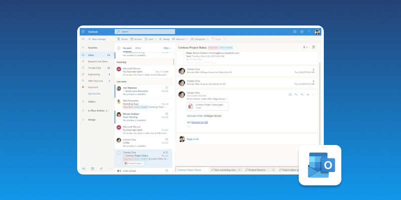 Screenshot of Outlook Email Provider