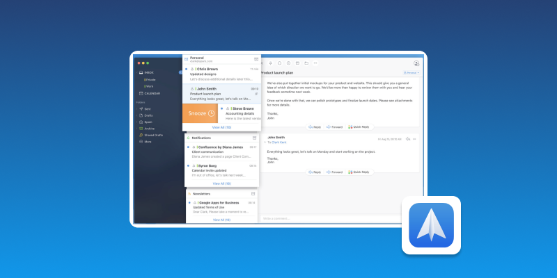 Screenshot of Spark Email Client