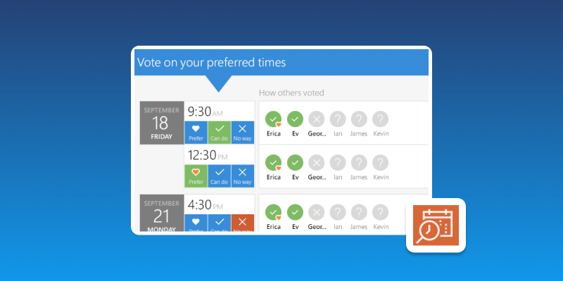 Screenshot of FindTime for Outlook