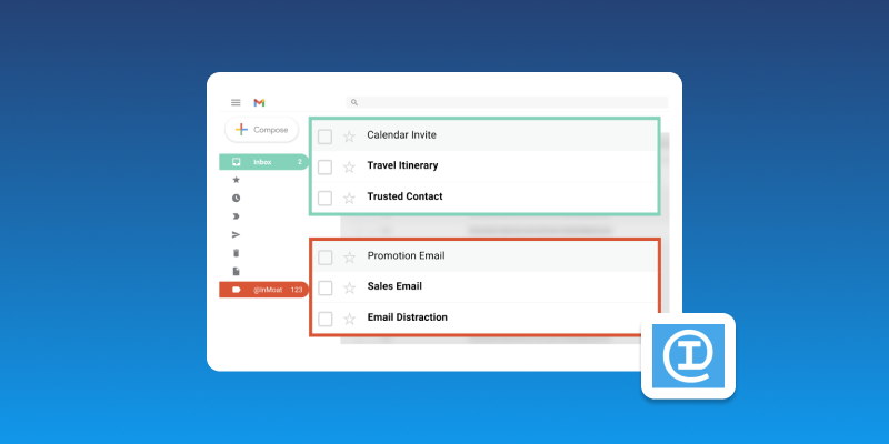 Screenshot of InMoat Email Productivity Tool