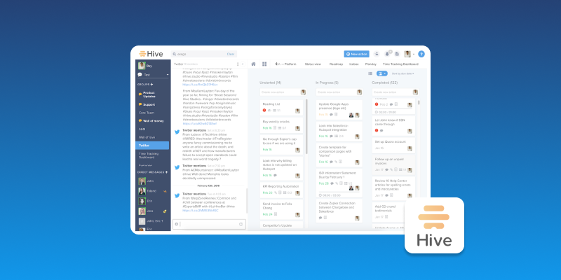 Screenshot of Hive Email Project Management