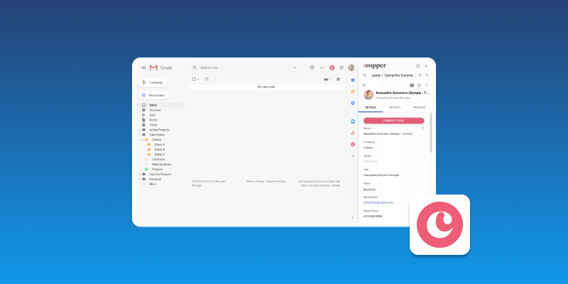 Screenshot of Copper Email CRM