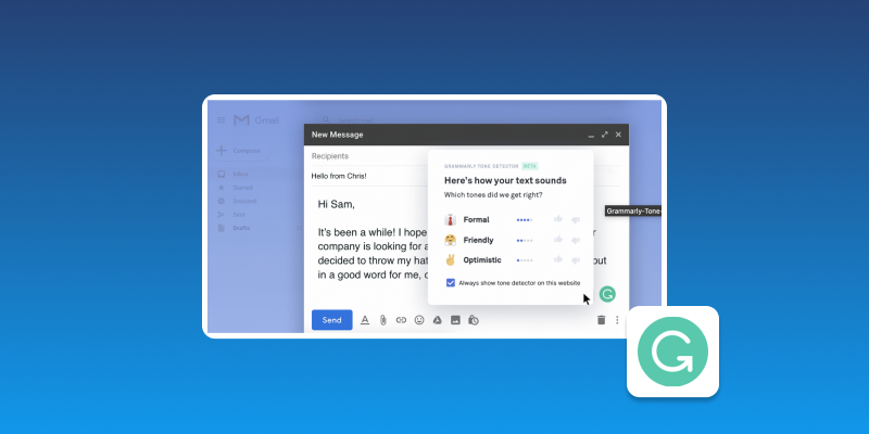 Screenshot of Grammarly