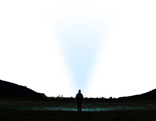 A man looking at the night sky