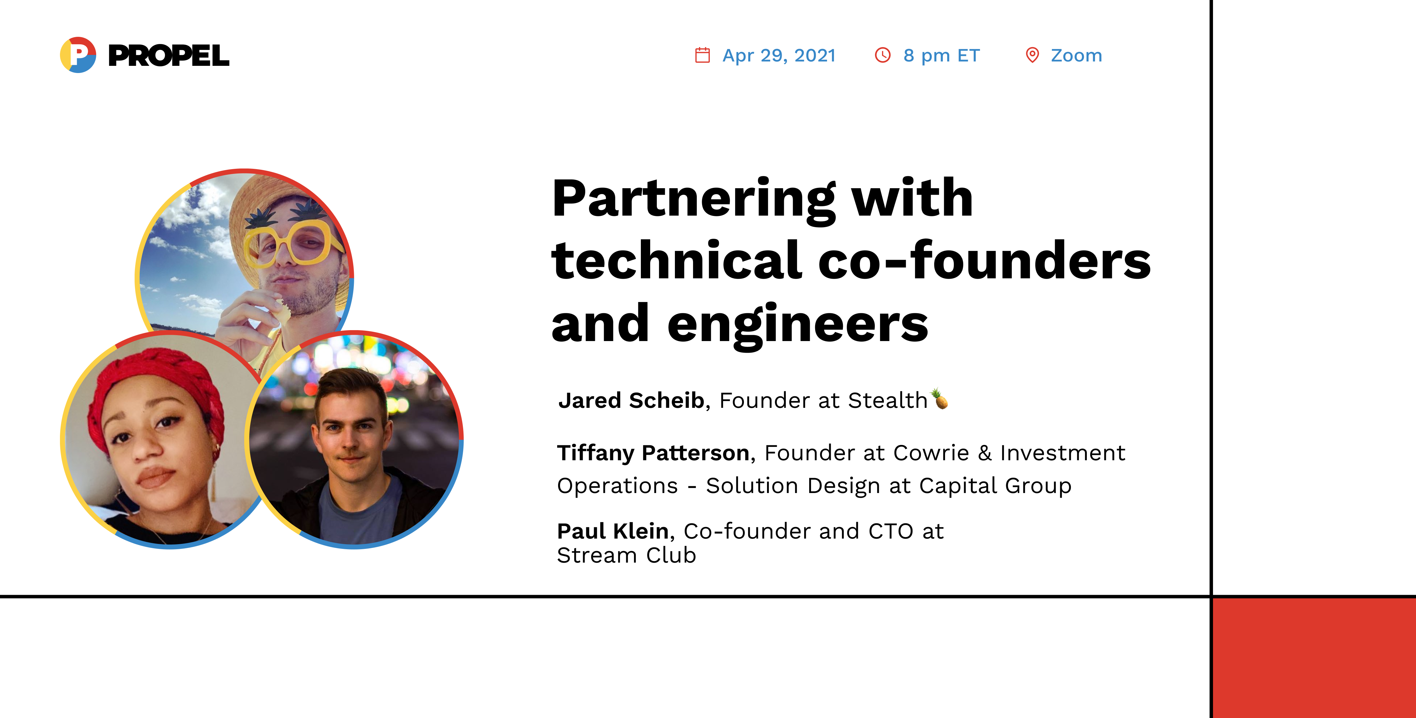 Partnering with technical co-founders and engineers