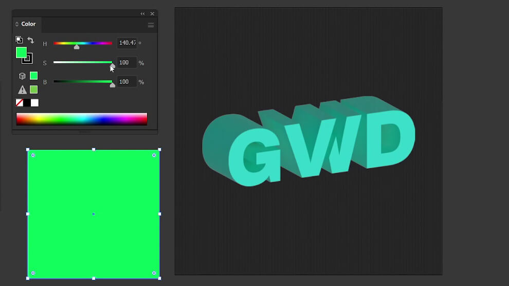 Representation of Saturation in Illustrator