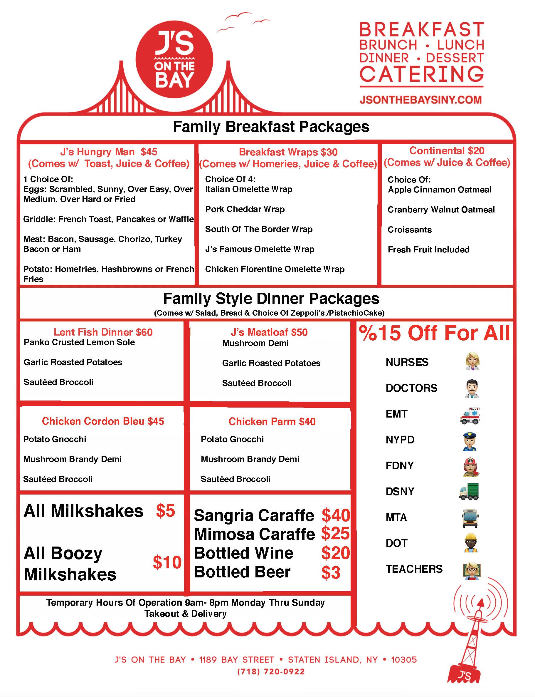 J's on the Bay Staten Island Gourmet Eatery