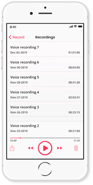 Call Recorder iOS app mockup mobile preview