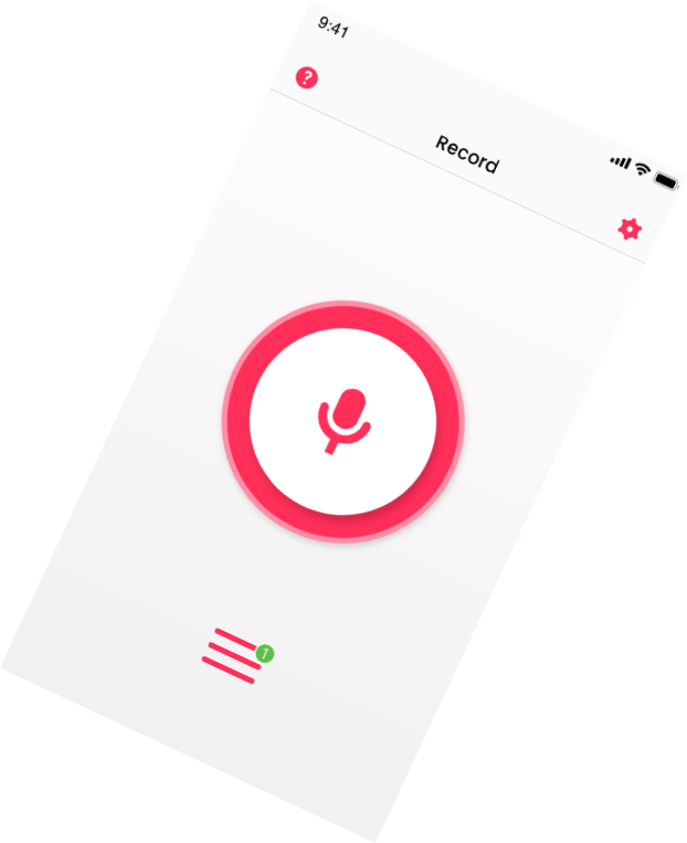 Call Recorder iOS Screen showing main screen