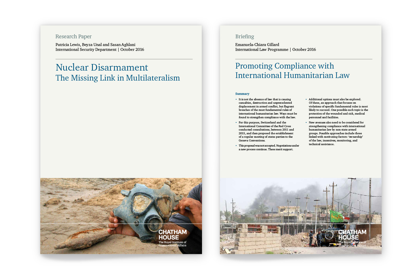 Chatham House publication covers