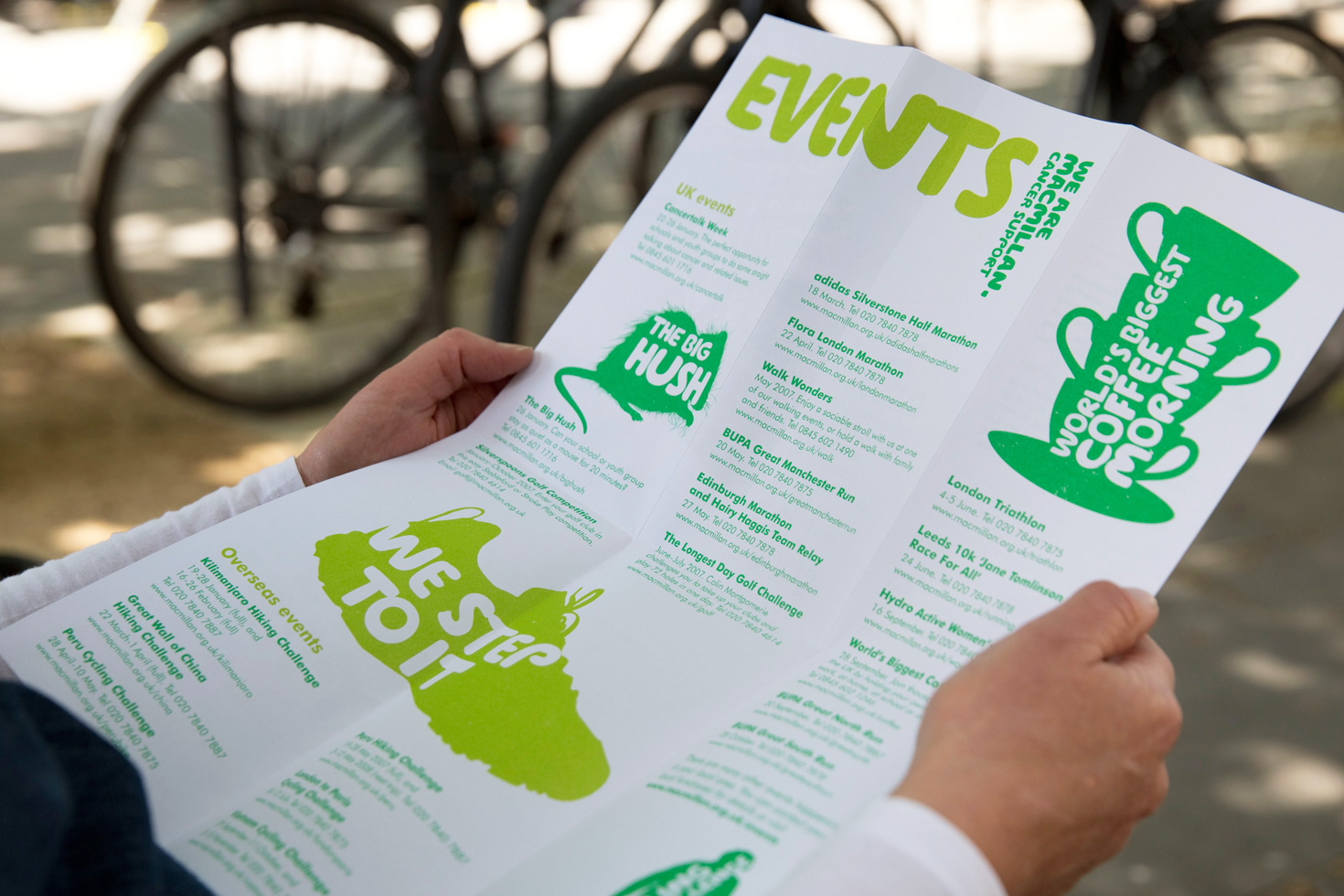 Macmillan Cancer Support events leaflet