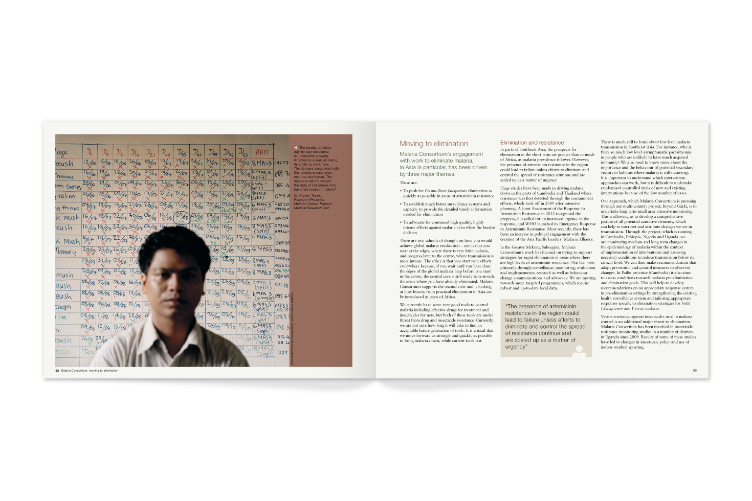 Malaria Consortium report pages