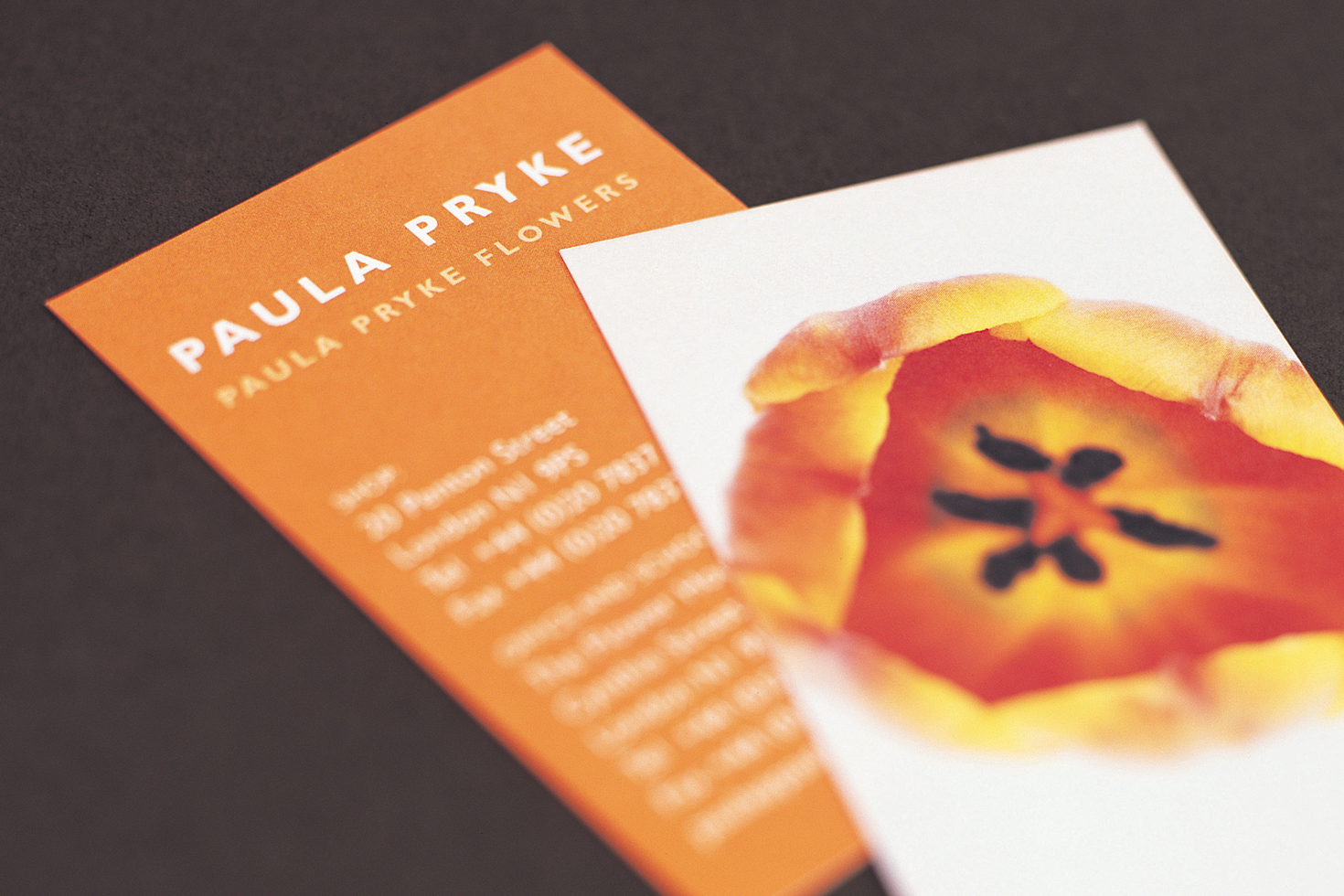 Paula Pryke Flowers business cards