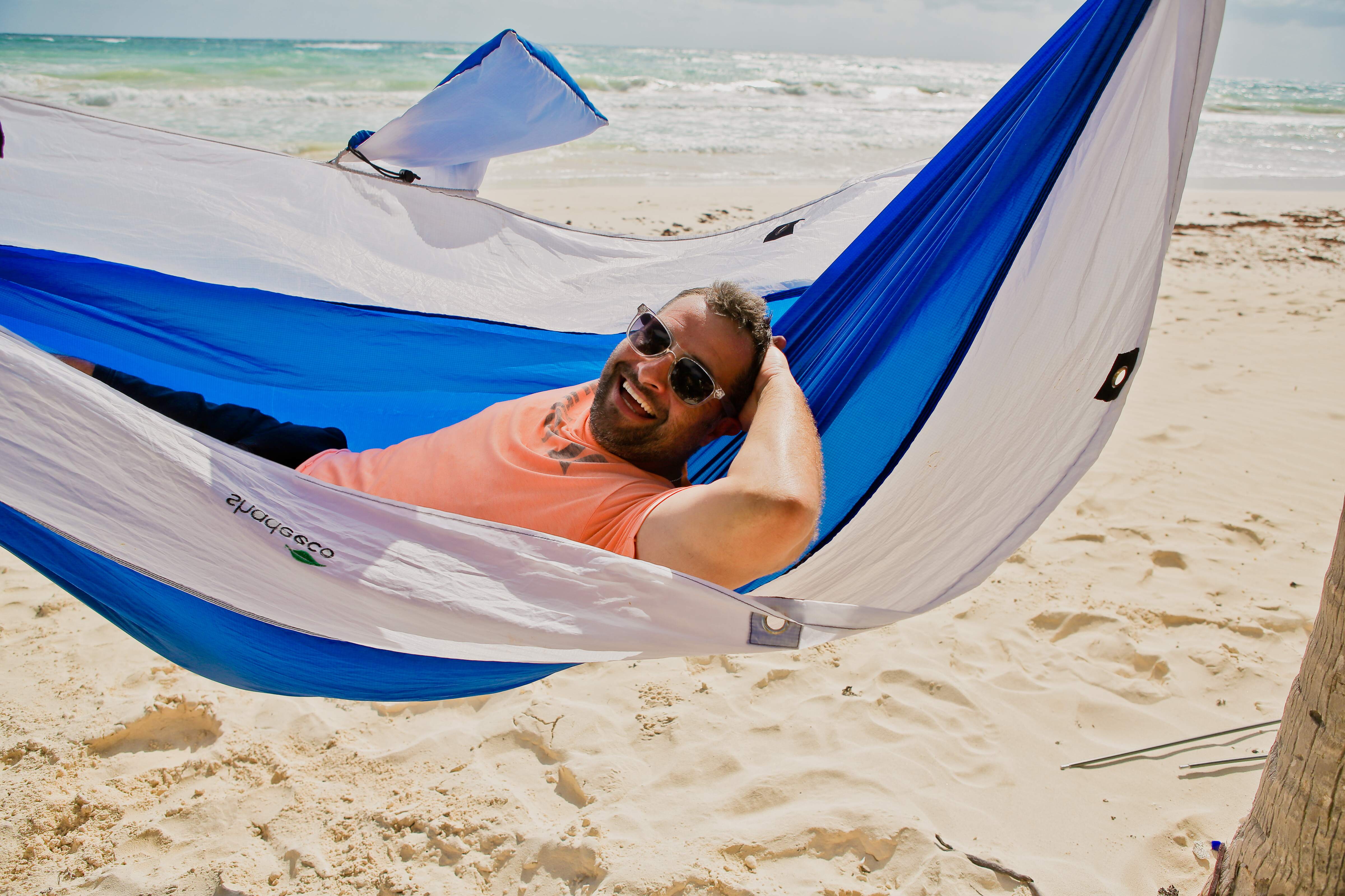 Relaxing on hammock