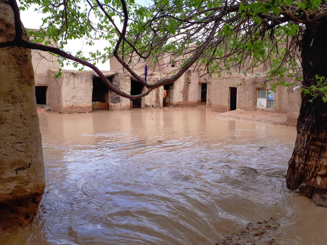 flooded structures in afghanistan