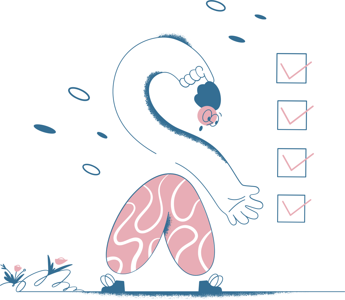 Assigning tasks for neighborhood gathering illustration