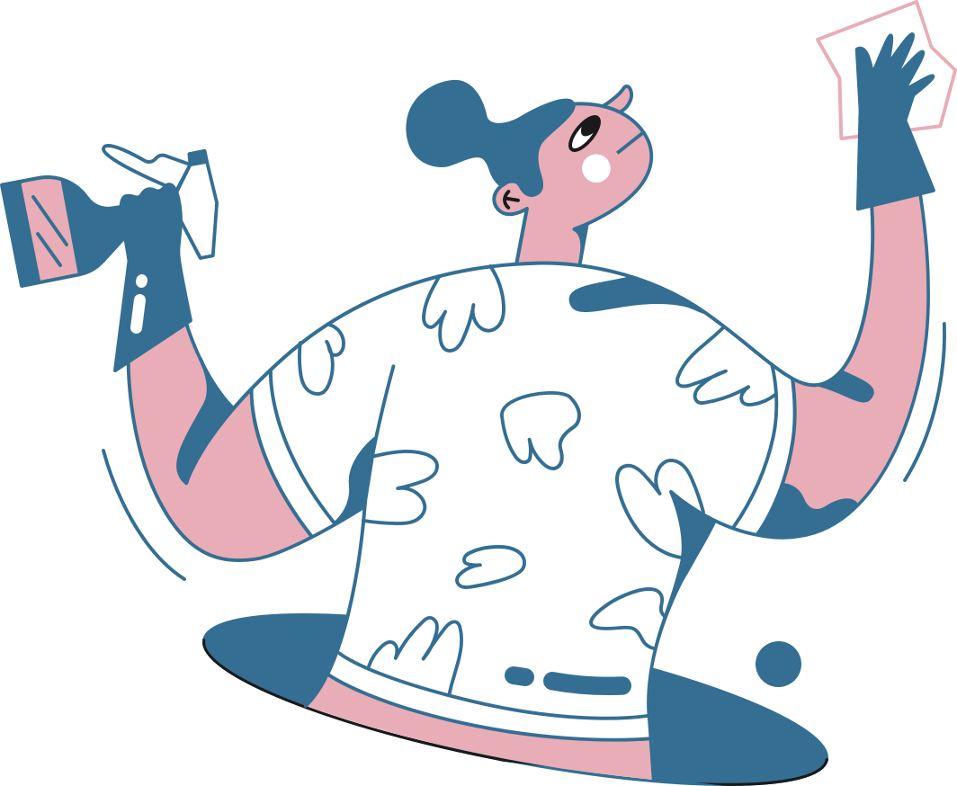 Clean up after neighborhood gathering illustration