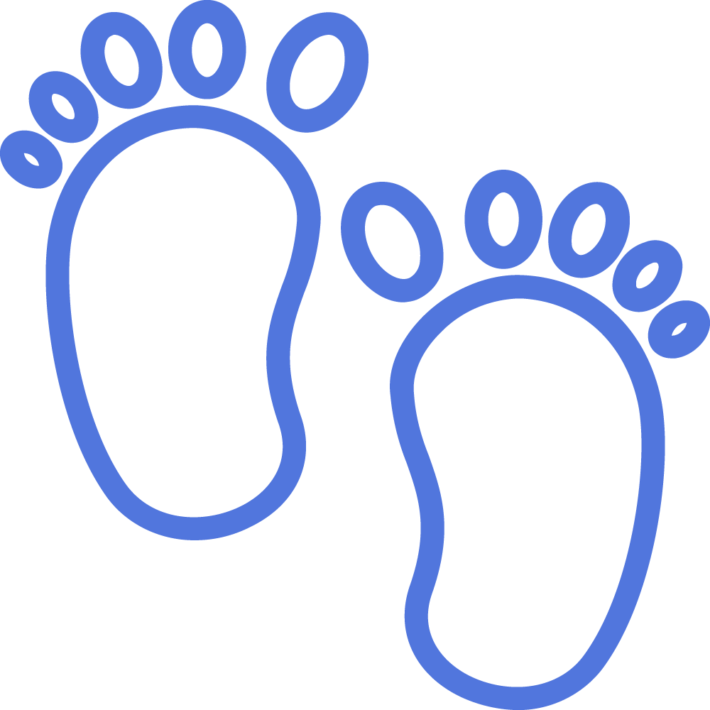 foot prints signifying podiatry and proper foot care