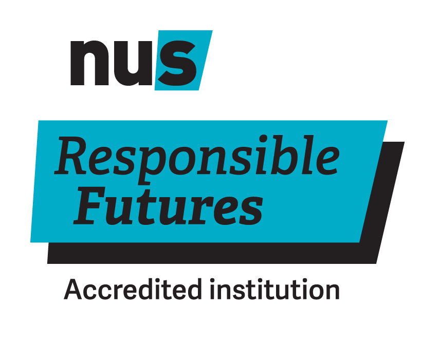 The Responsible Futures mark, which reads: NUS Responsible Futures, accredited institution