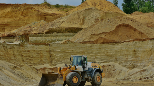 mining machinery in rock quarry