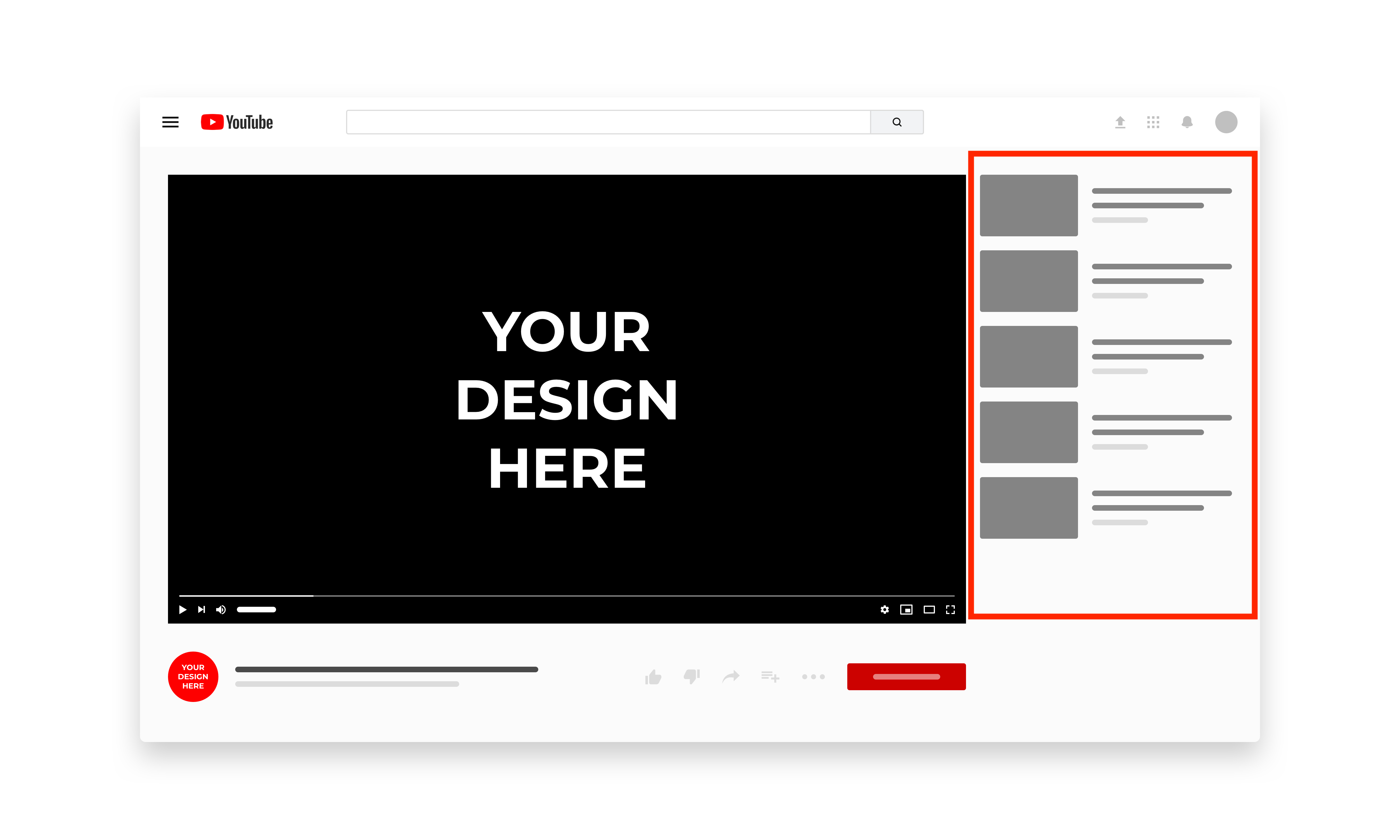 Vorgeschlagene Videos im YouTube Design. Immer rechts des Videos.