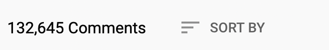 Kommentar Zahl unter einem Video