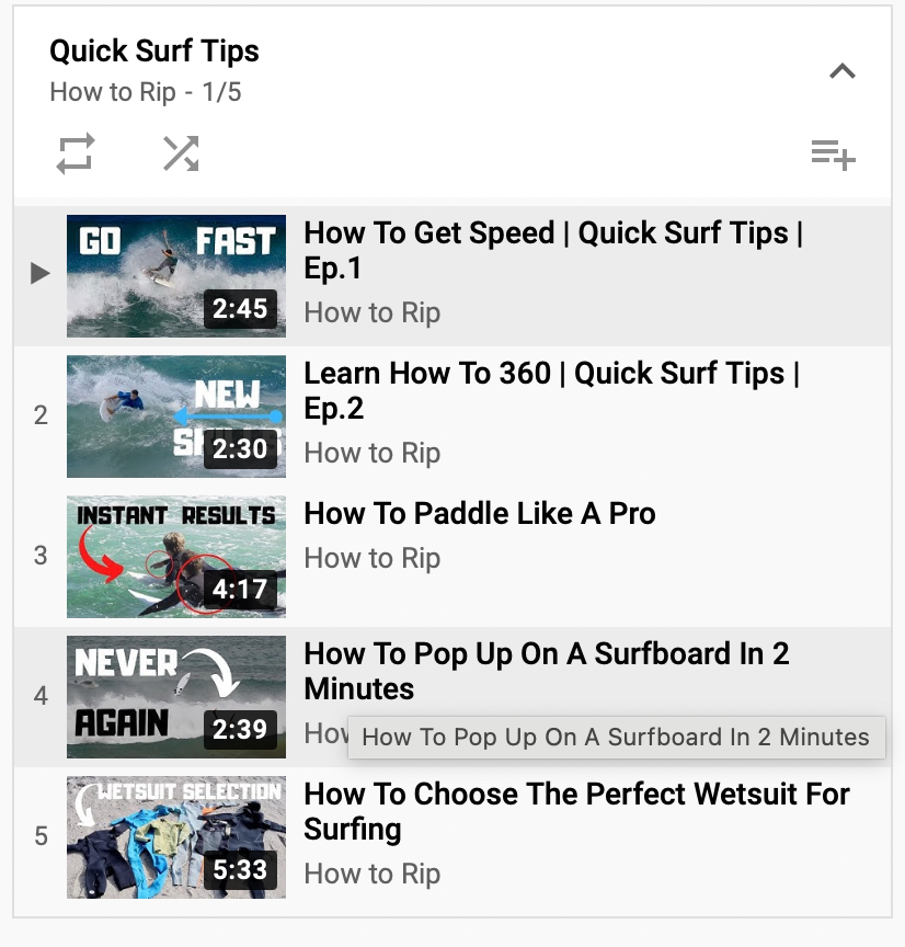 YouTube Playlist von How to Rip