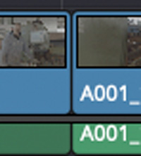 Ein Schnitt in der Editing Timeline