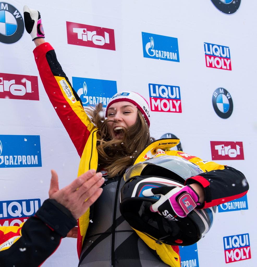 Laura Nolte bei ihrem deutschen Meistertitel in Altenberg/ Foto: Viesturs Lācis