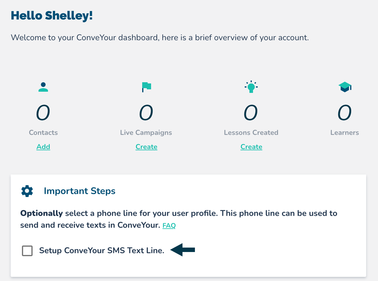 setup text message