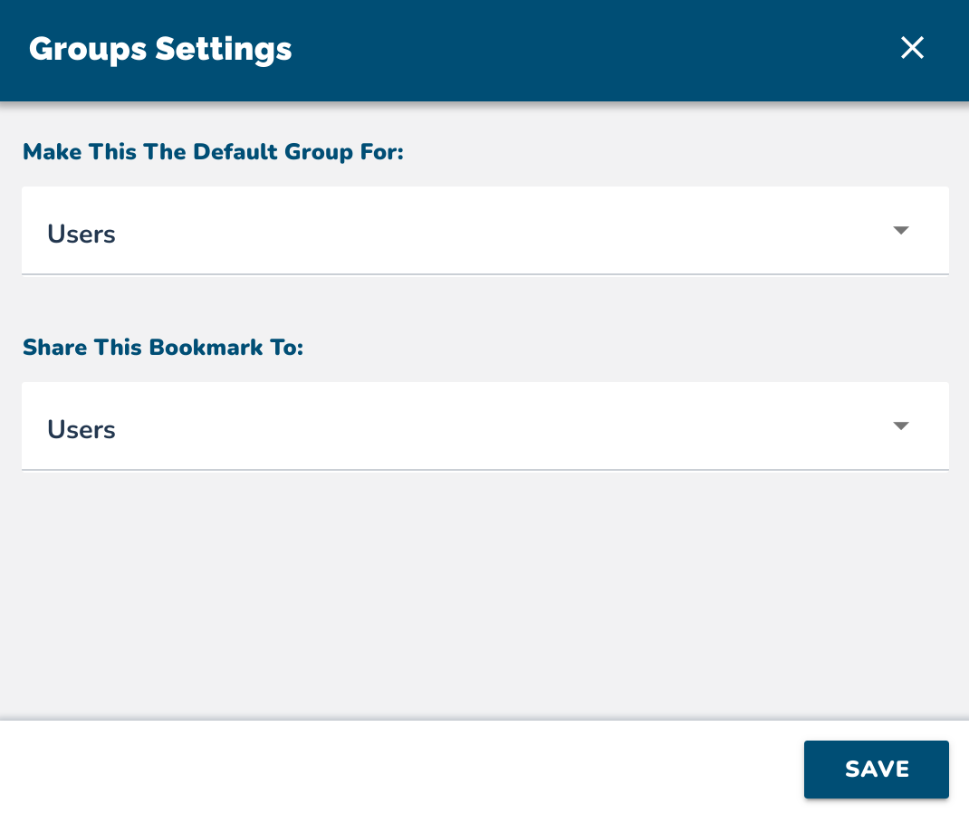 Group Sharing options