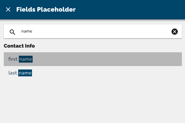 select placeholder