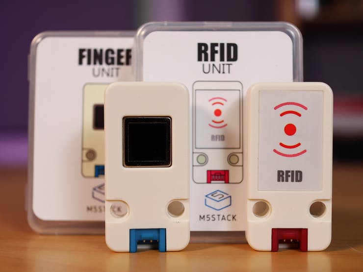 M5Stack’s Finger Print Sensor Unit and Mini RFID Reader/Writer Unit