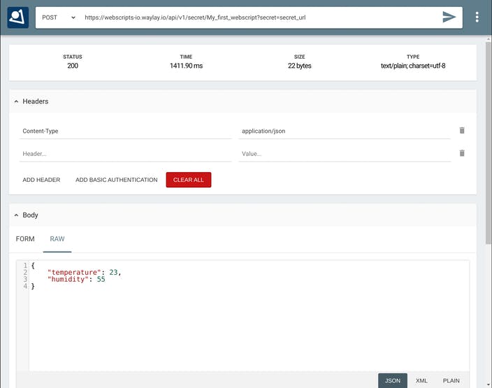 Creating a POST request using RestMan