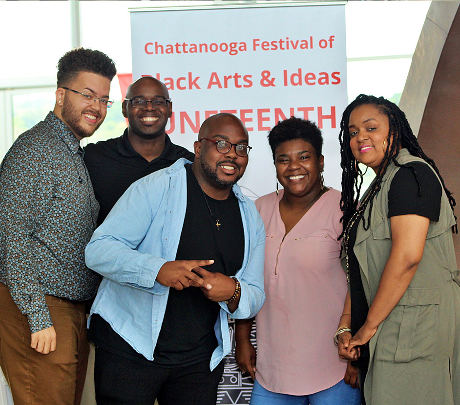 Chattanooga Festival of Black Arts and Ideas Juneteeth Celebration participants standing together and smiling.