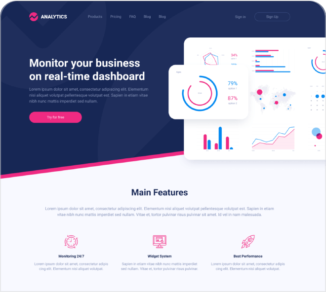 Analytics Landing Page