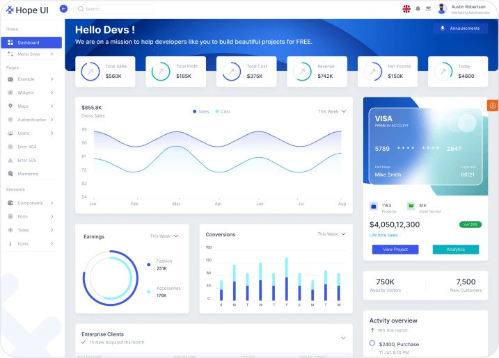 Hope Dashboard Design System preview 2