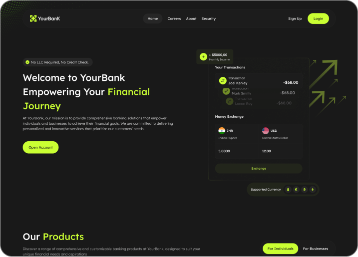 Dark Theme Website preview 2
