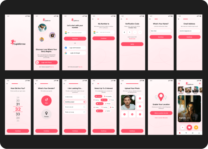 Tinder Style Dating App UI preview 2